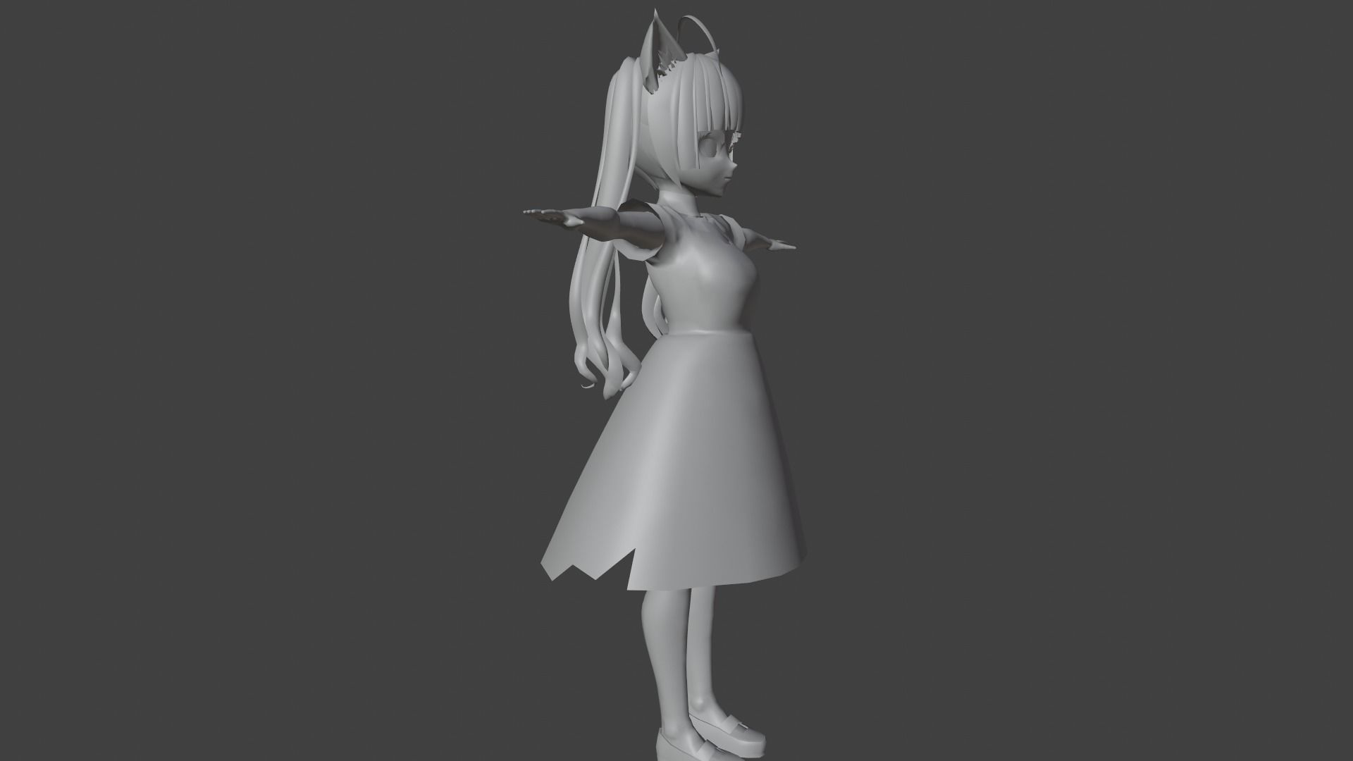 cute anime girl character - Ine Low-poly 3D model_9