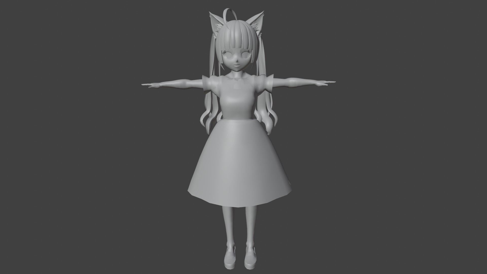 cute anime girl character - Ine Low-poly 3D model_7