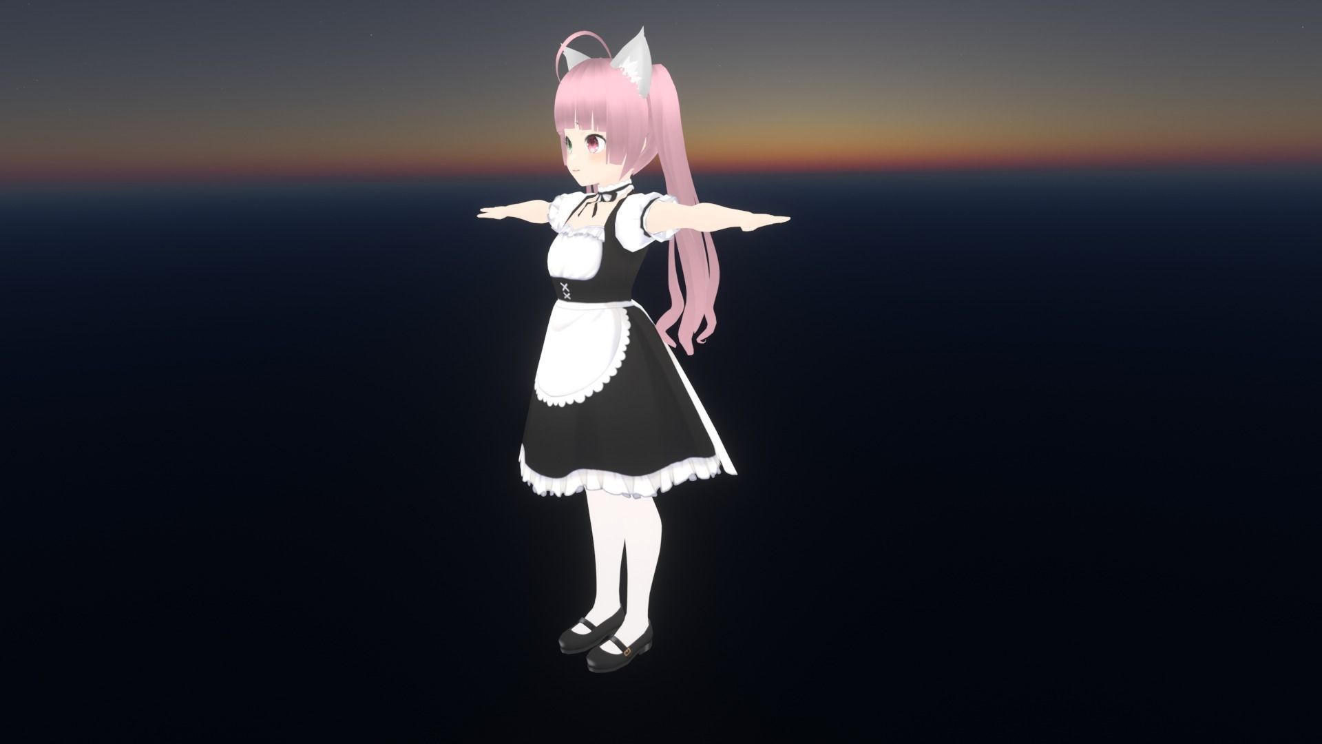 cute anime girl character - Ine Low-poly 3D model_3