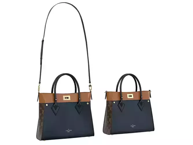 Louis Vuitton On My Side MM Bag Black Low-poly 3D model