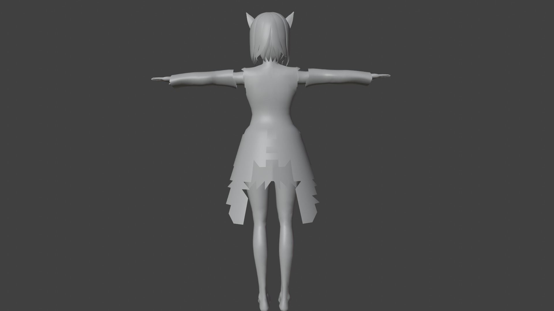 cute anime girl character - Hisa Low-poly 3D model_10