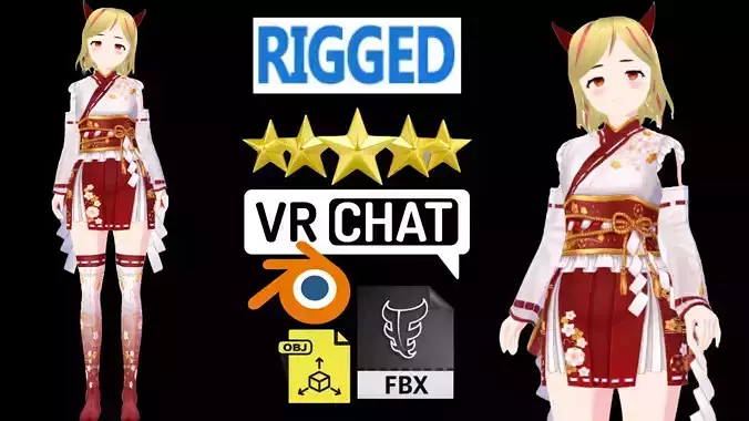 cute anime girl character - Hisa Low-poly 3D model cute anime girl character - Hisa Low-poly 3D model