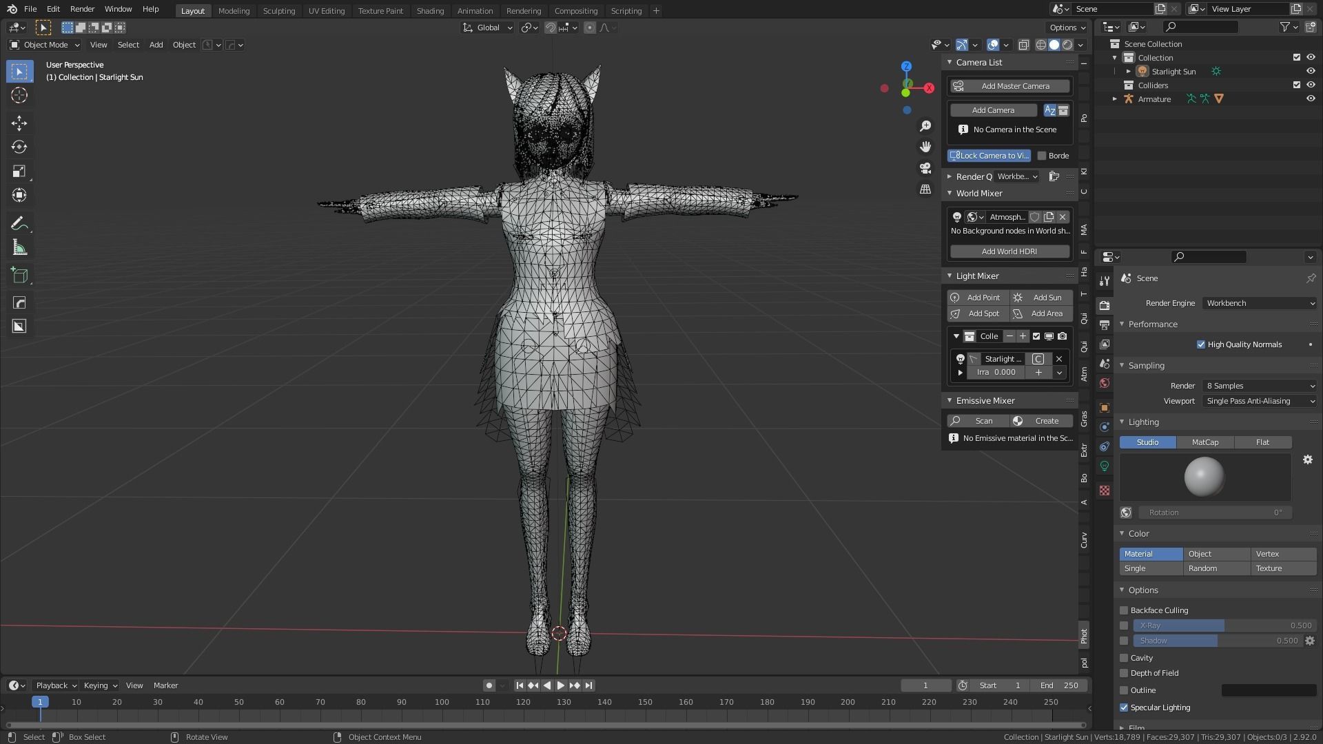 cute anime girl character - Hisa Low-poly 3D model_11