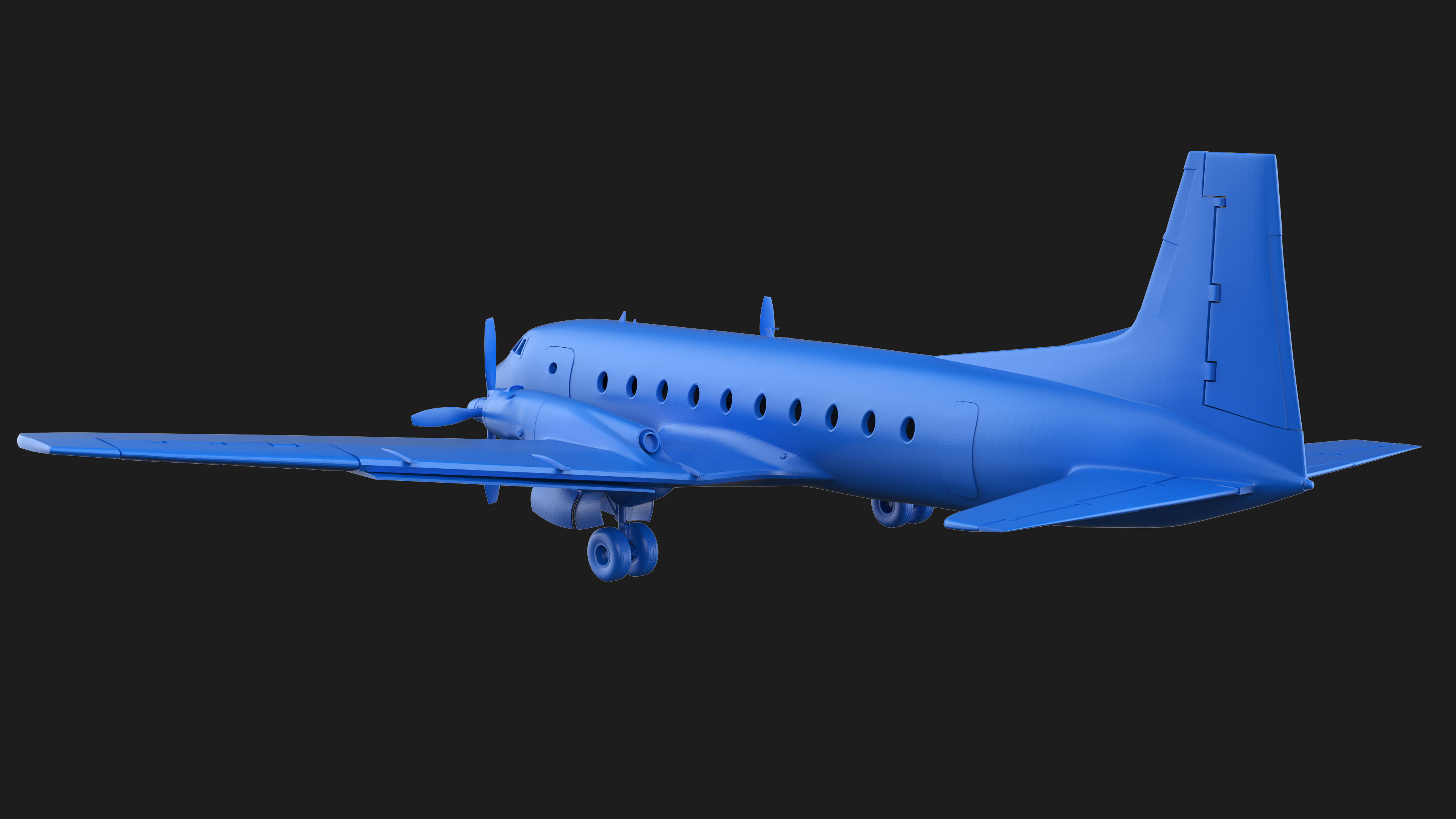HAWKER SIDDELEY HS 748 3D print model_4