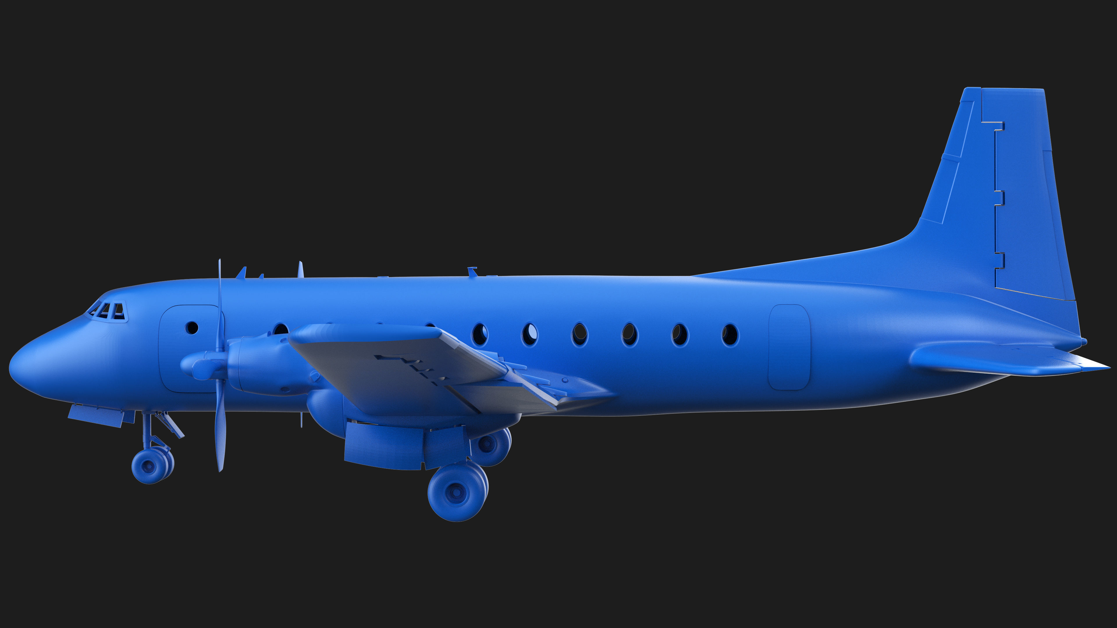 HAWKER SIDDELEY HS 748 3D print model_5