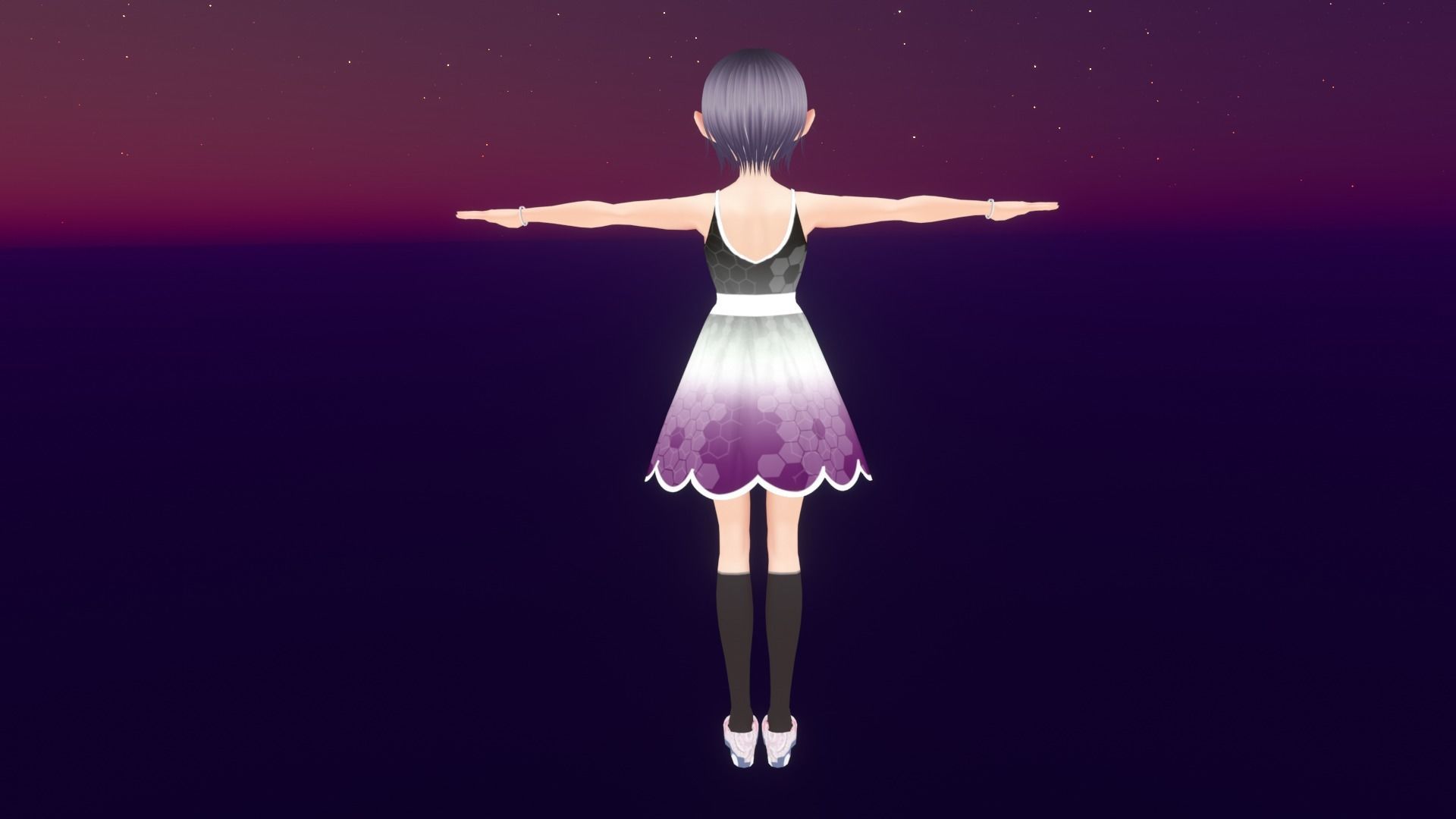 cute anime girl character - Katsumi Low-poly 3D model_6