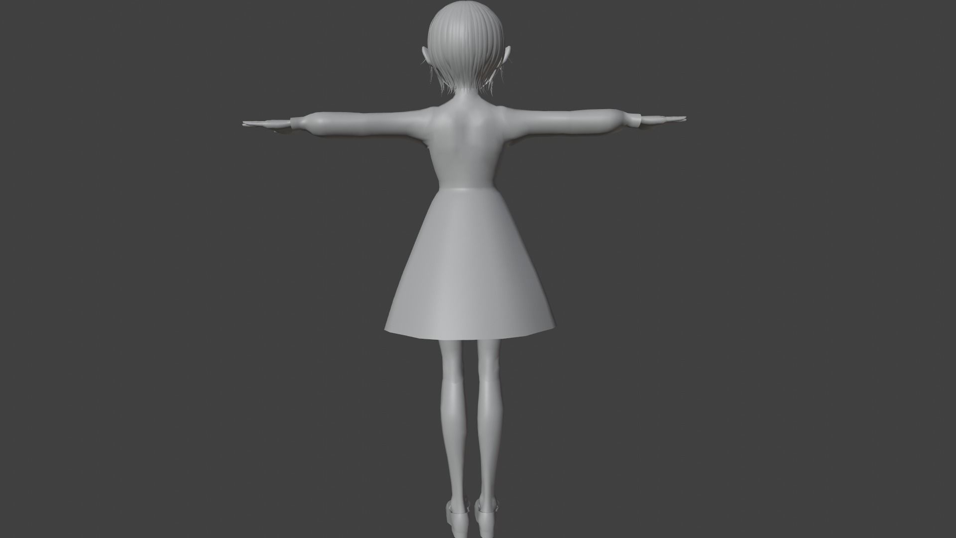 cute anime girl character - Katsumi Low-poly 3D model_10