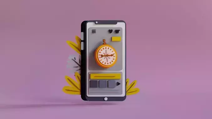 Mobile Phone in 3D Illustration Design Free 3D model