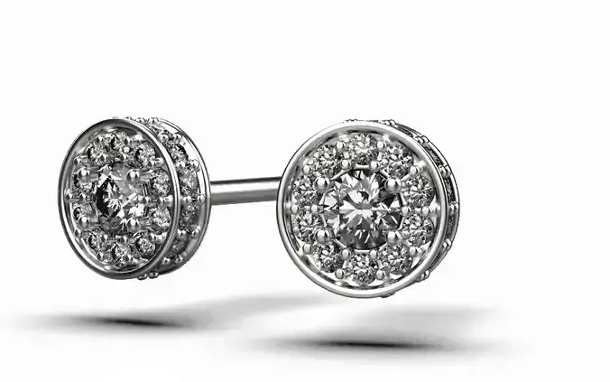 earrings with stones on a twist 3D print model
