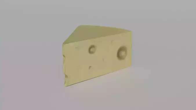 Cheese piece of Low-poly 3D model