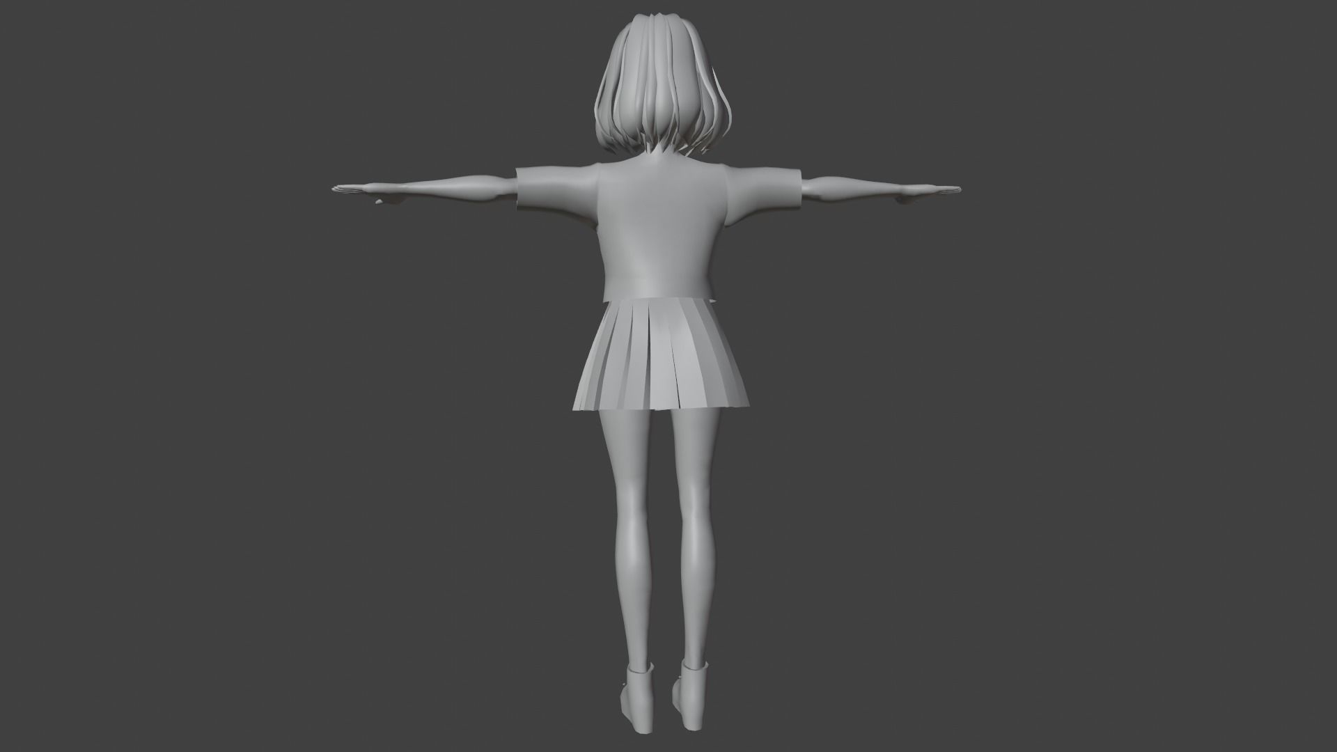 cute anime girl character - Mako Low-poly 3D model_10