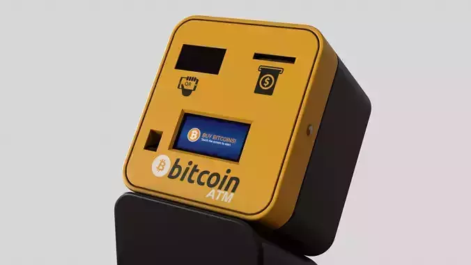 Bitcoin ATM Machine Low-poly 3D model