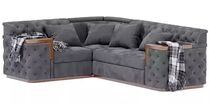 Black Corner Sofa Set