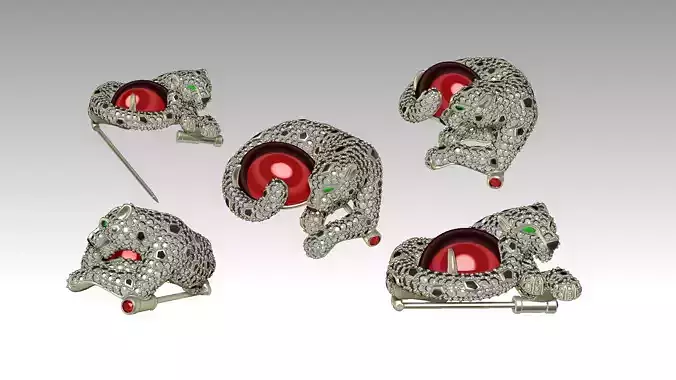 jewelry ring and brooch 3D print model
