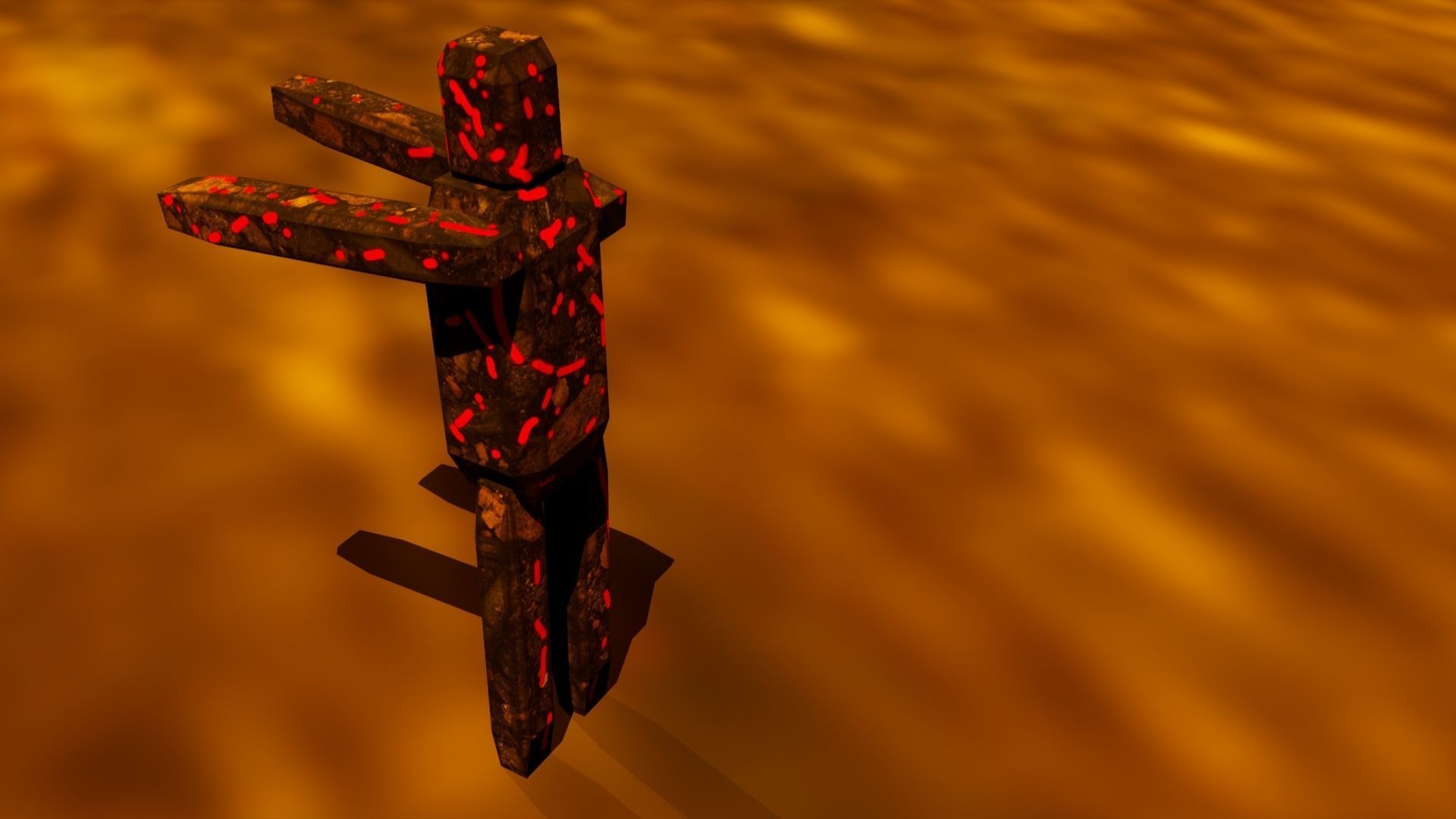 Low Poly Zombie Modeled and Textured Low-poly 3D model_4