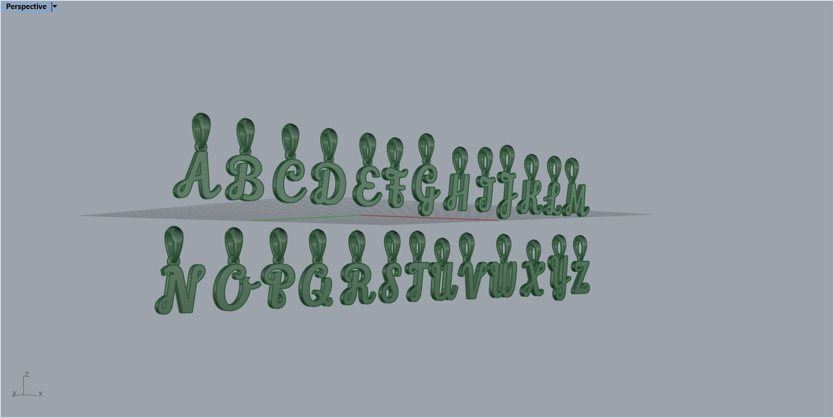 Pendant with 26 alphabet letters 3dm model 3D print model_15