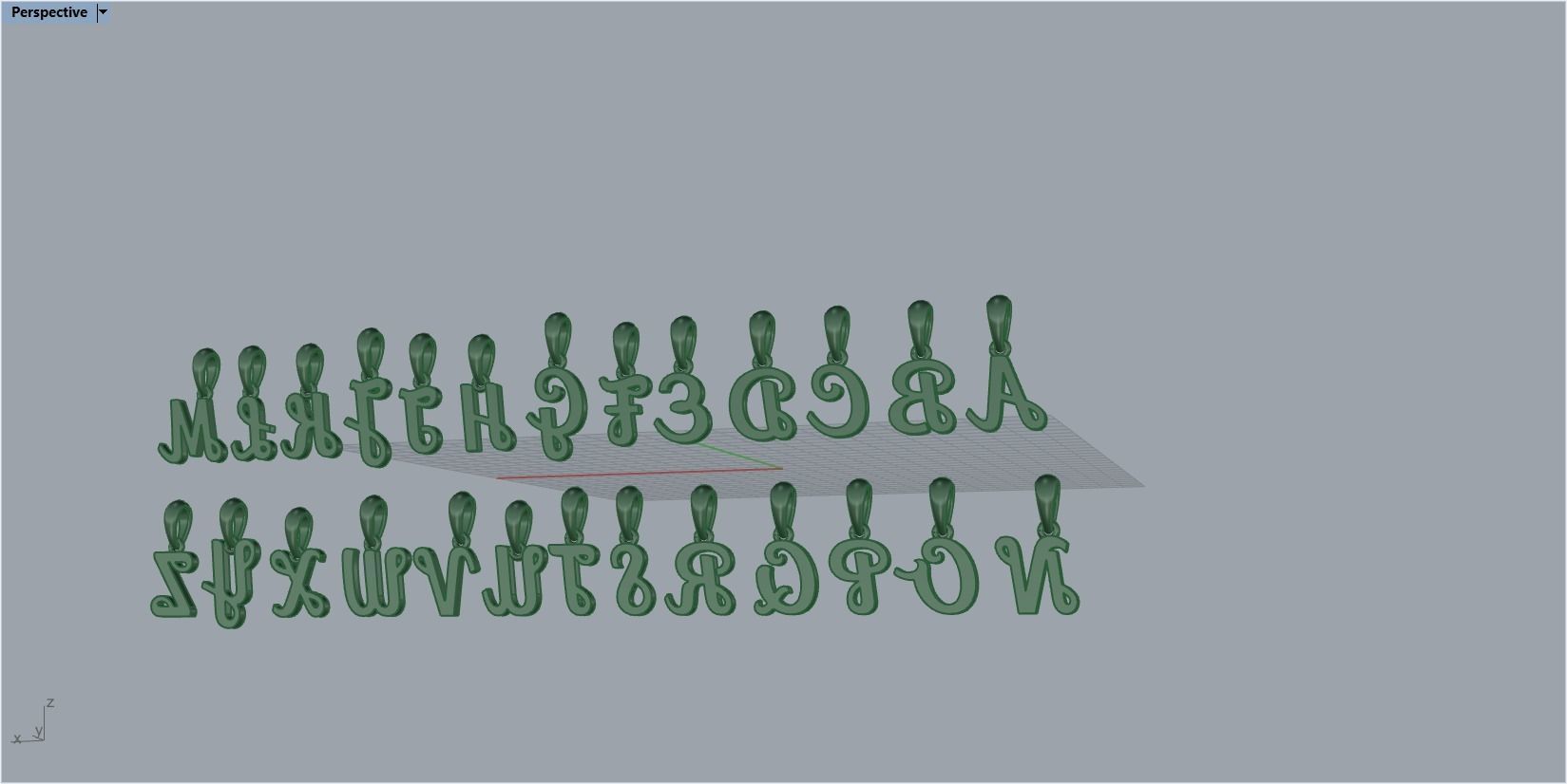 Pendant with 26 alphabet letters 3dm model 3D print model_16