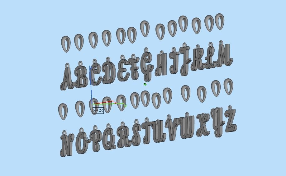 Pendant with 26 alphabet letters 3dm model 3D print model_22