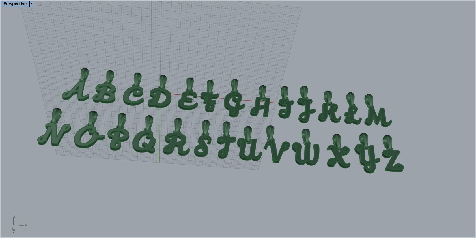 Pendant with 26 alphabet letters 3dm model 3D print model_18