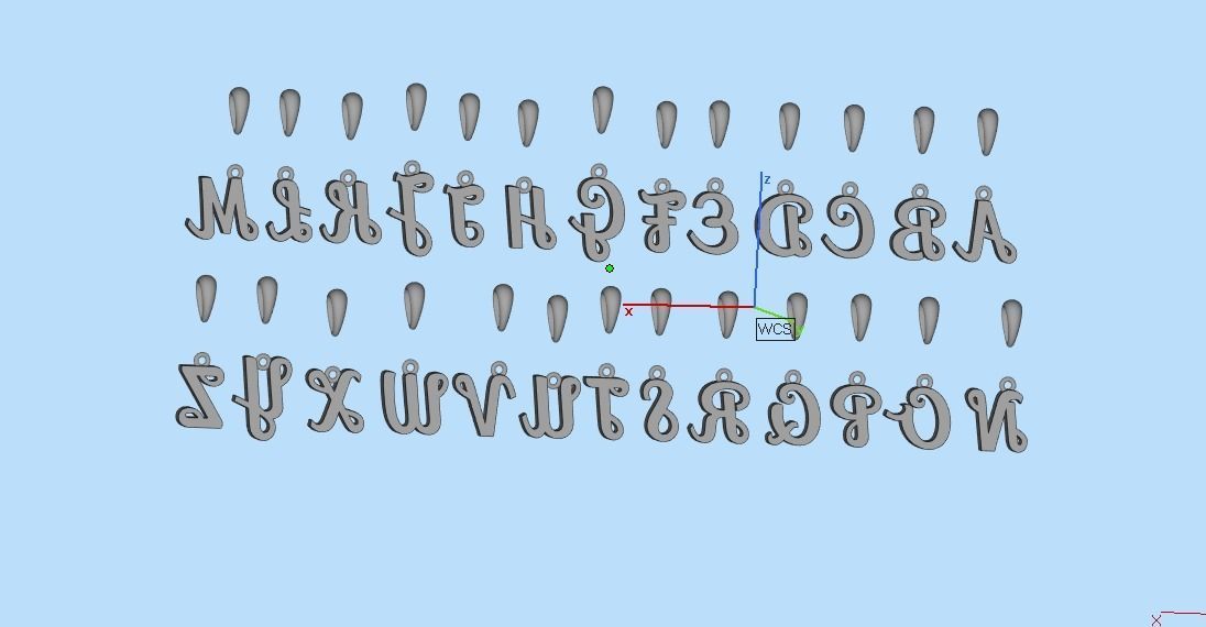 Pendant with 26 alphabet letters 3dm model 3D print model_23