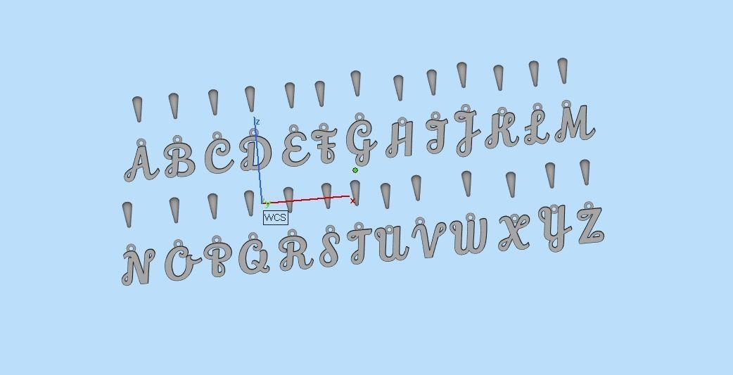 Pendant with 26 alphabet letters 3dm model 3D print model_21