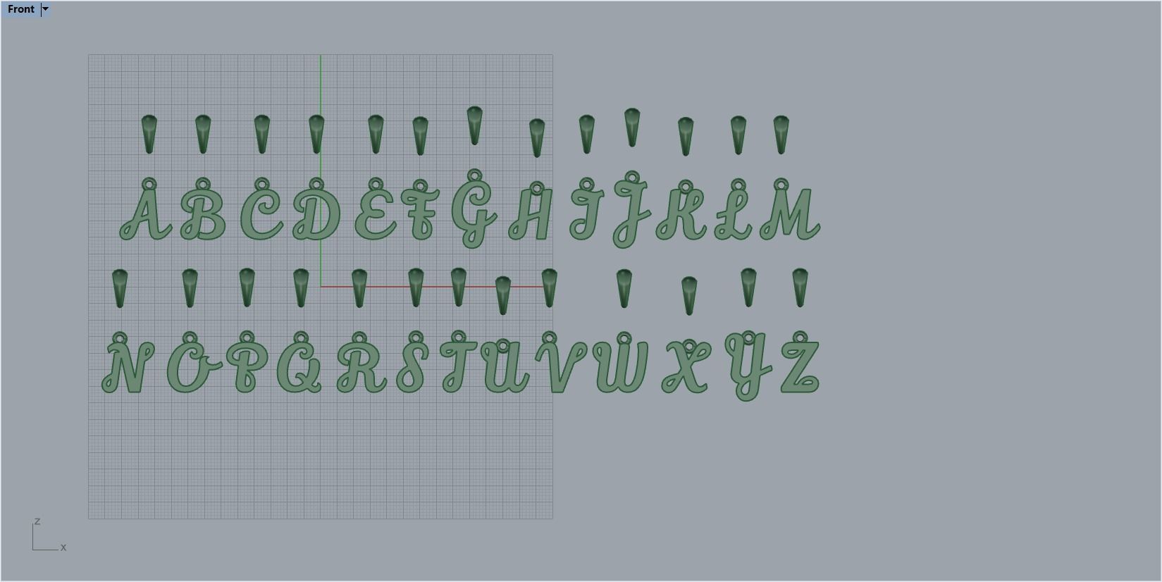 Pendant with 26 alphabet letters 3dm model 3D print model_19