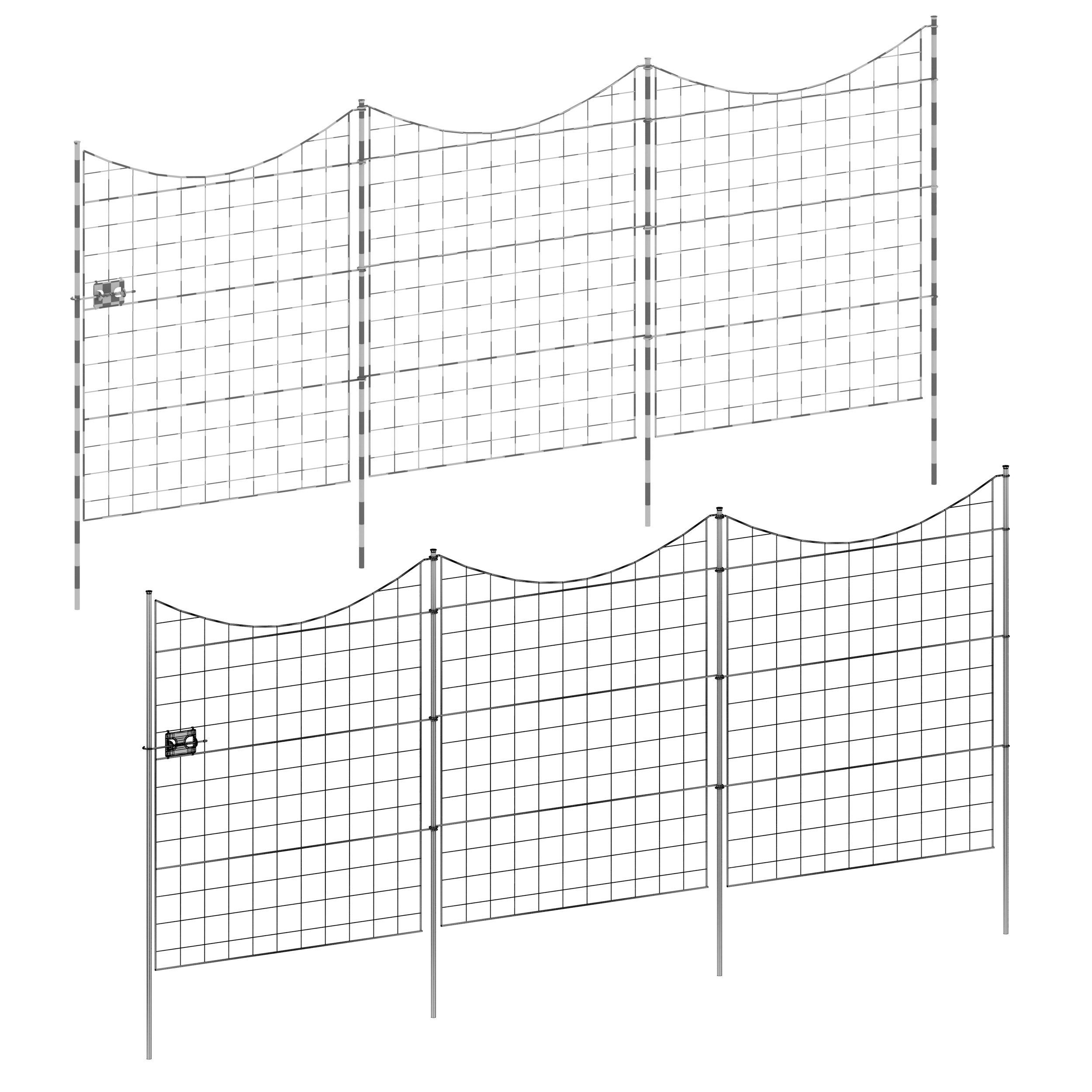 Metal Garden Fence Guardrail 3D model_10