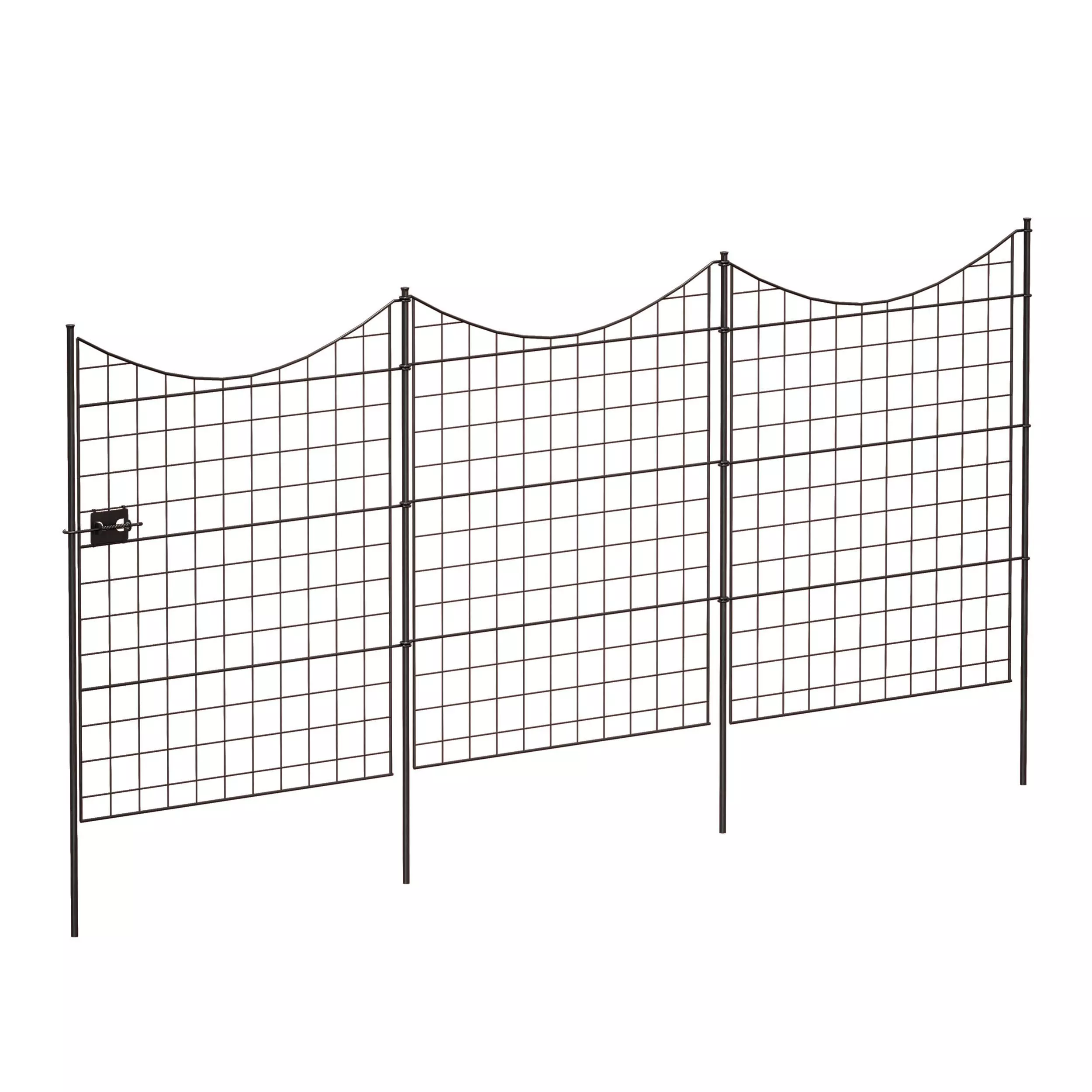 Metal Garden Fence Guardrail 3D model_0