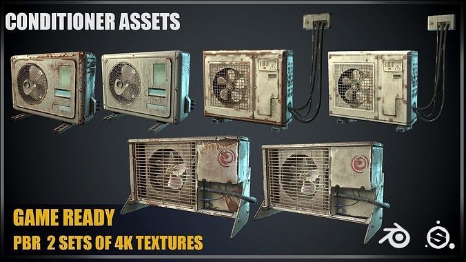 Conditioner assets Low-poly 3D model