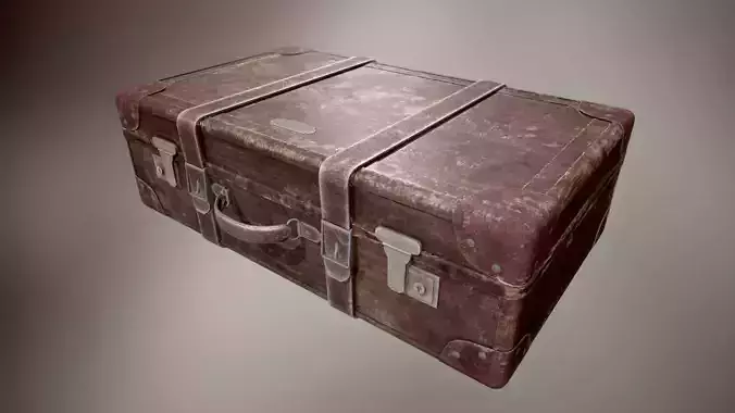 Vintage  suitcase -lowpoly 3d model
