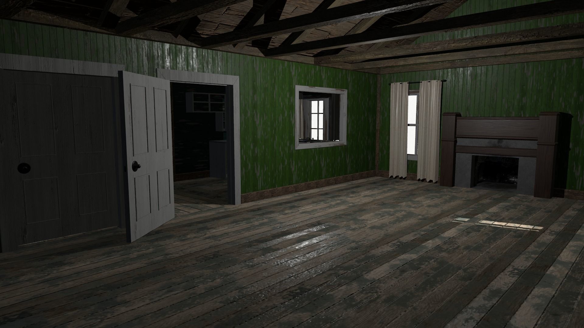 Abandoned Cabin Low-poly 3D model_5