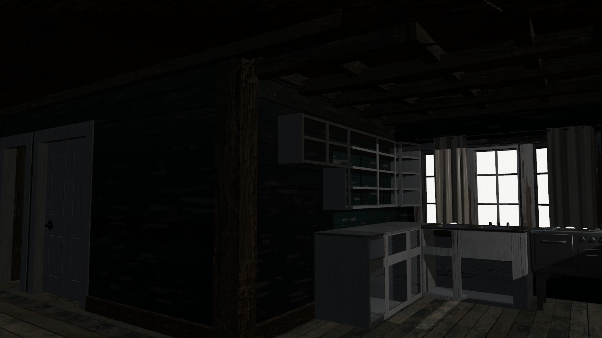 Abandoned Cabin Low-poly 3D model_6