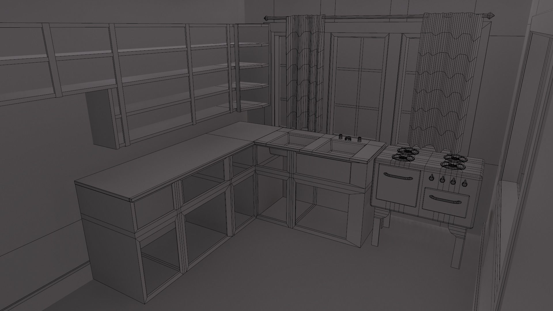 Abandoned Cabin Low-poly 3D model_15