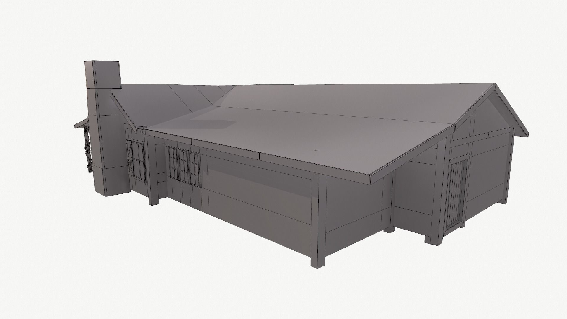 Abandoned Cabin Low-poly 3D model_13