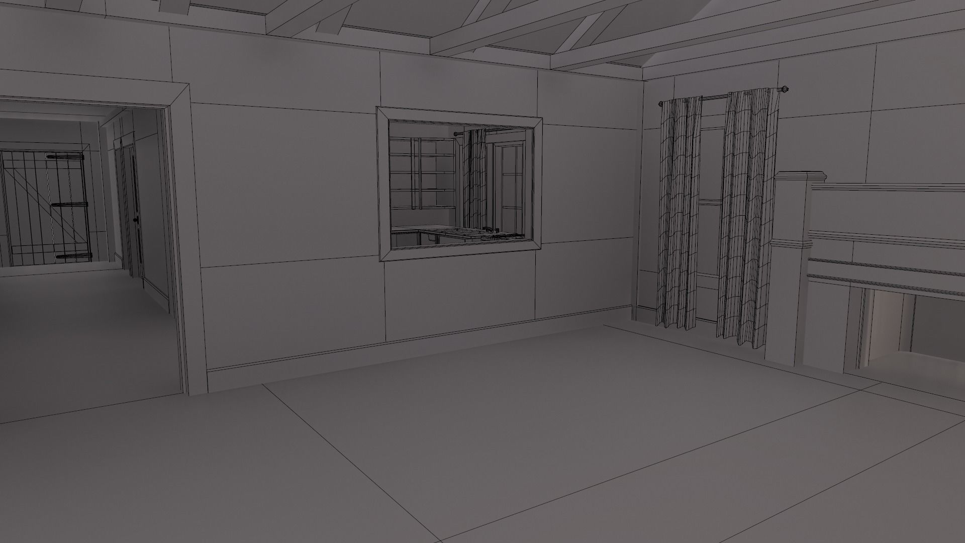 Abandoned Cabin Low-poly 3D model_14