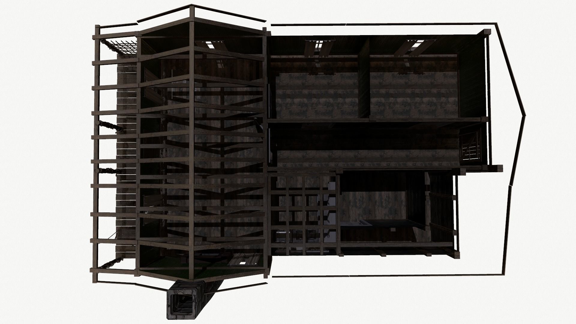 Abandoned Cabin Low-poly 3D model_9