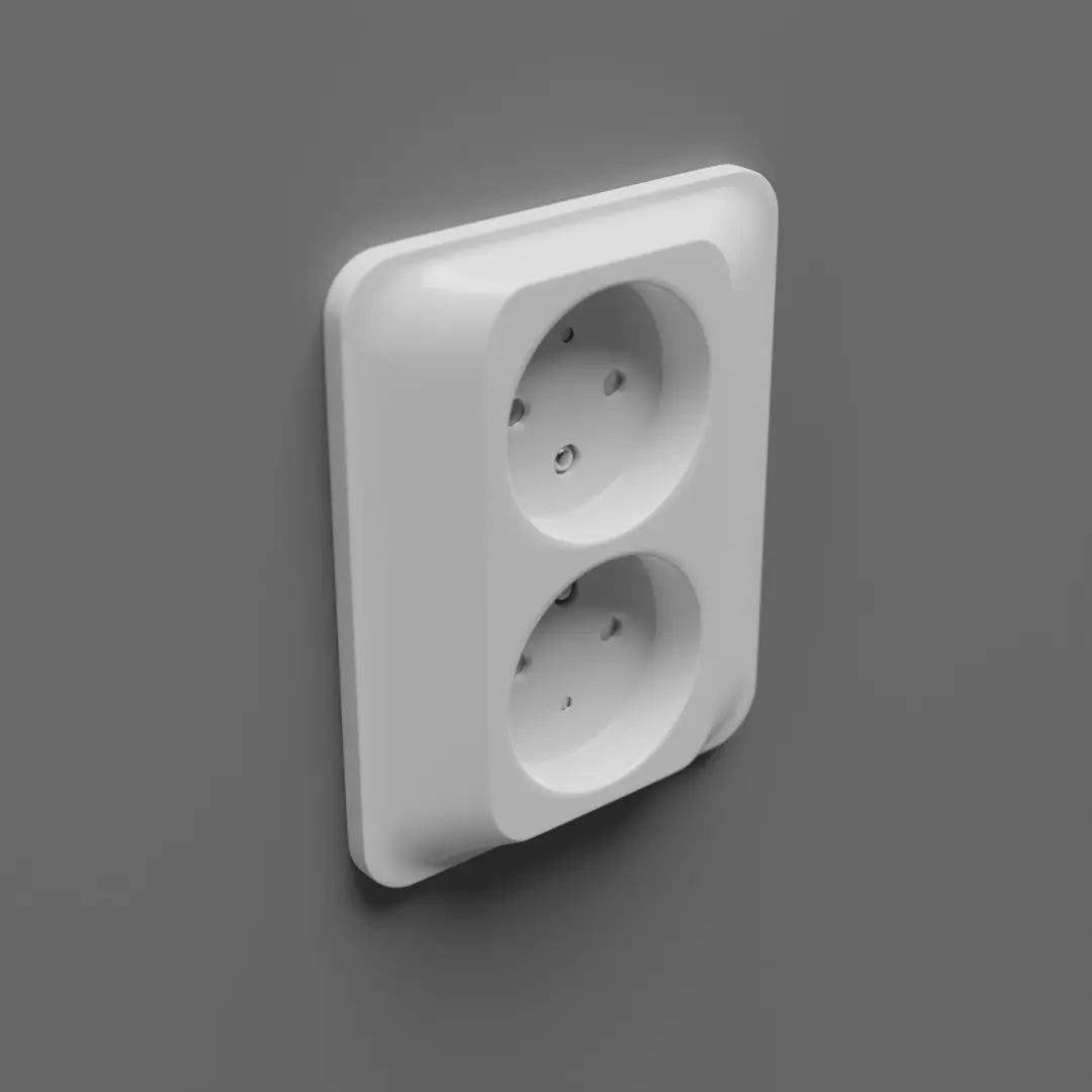 Electrical socket Low-poly 3D model_0