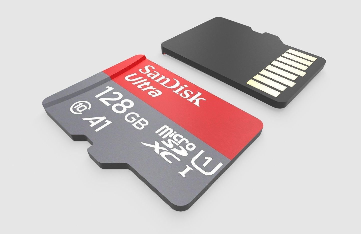 Micro SD Card M6 Low-poly 3D model_1