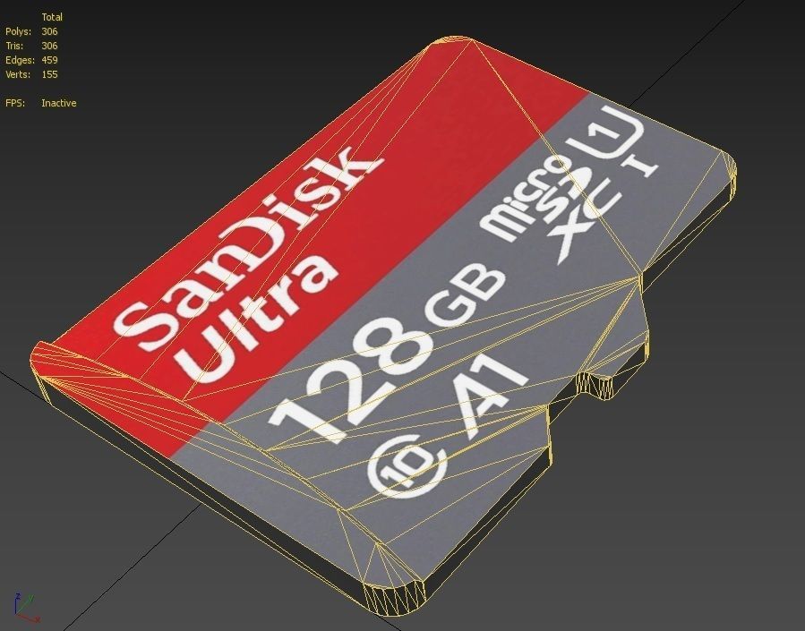 Micro SD Card M6 Low-poly 3D model_3