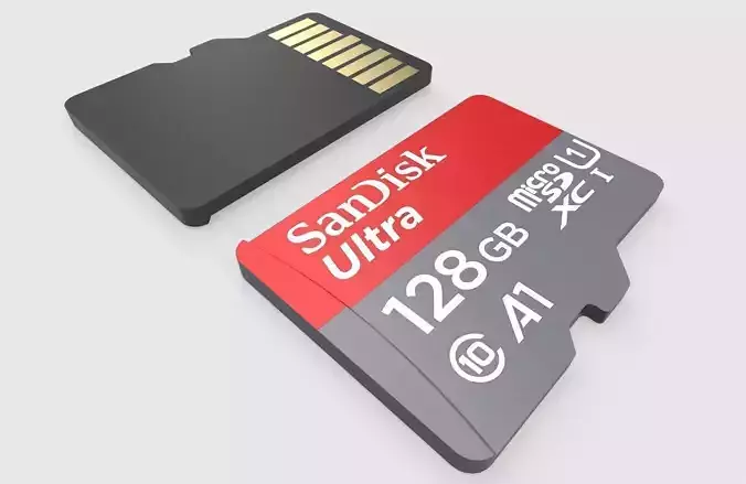 Micro SD Card M6 Low-poly 3D model