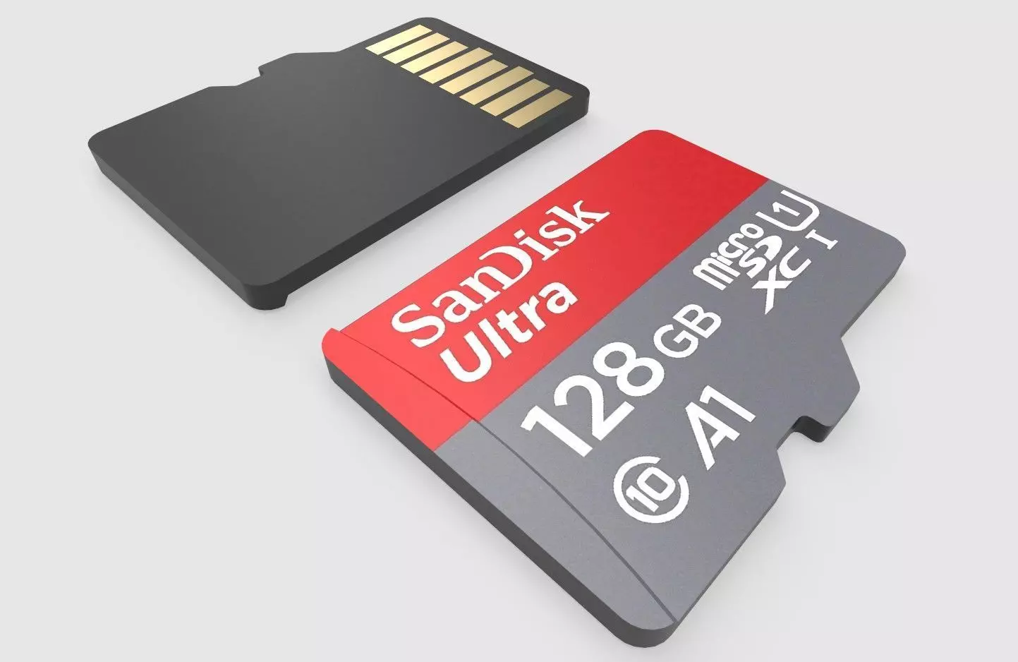 Micro SD Card M6 Low-poly 3D model_0