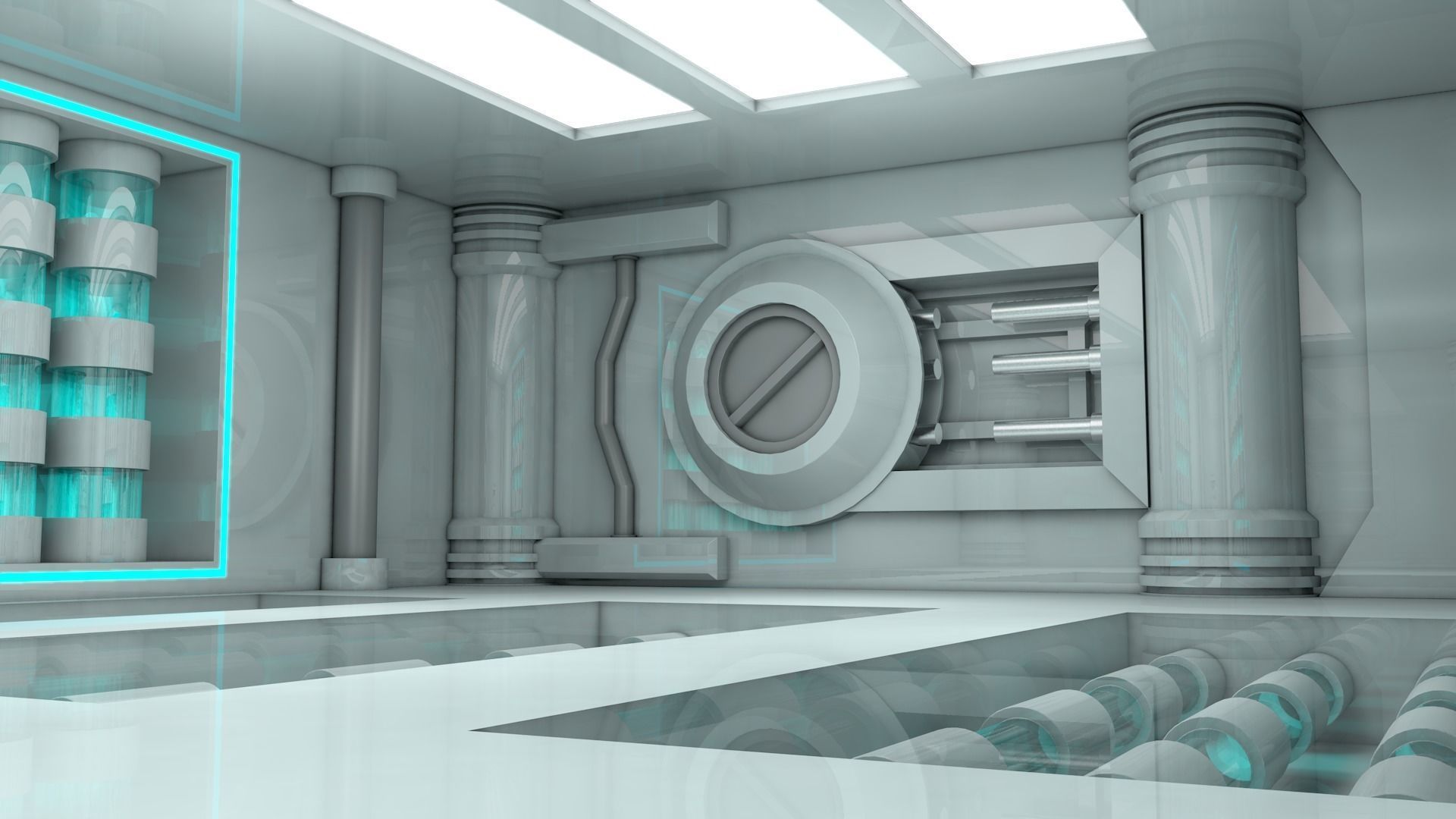 Sci Fi Room 3D model_2