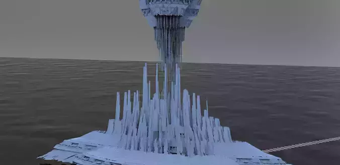 Sci fi City Dome floating island 6