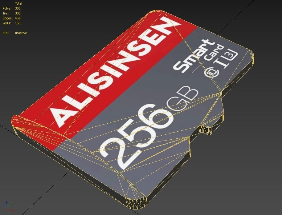 Micro SD Card M7 Low-poly 3D model_3
