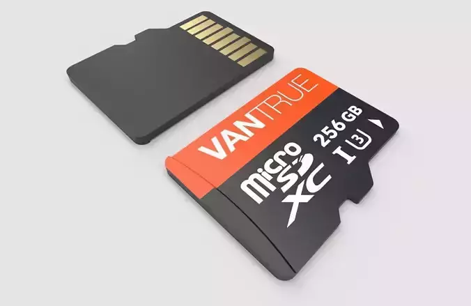 Micro SD  Card M8 Low-poly 3D model