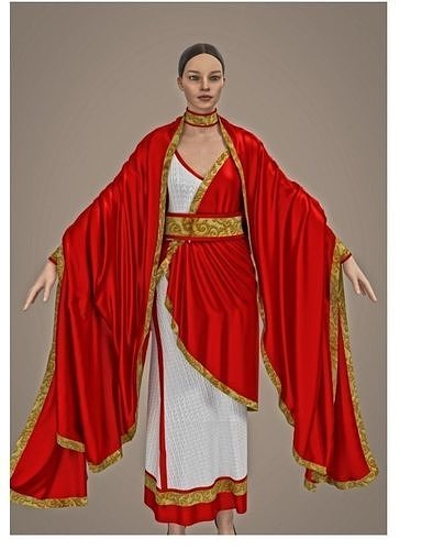 Empress woman wearing cloak Low-poly 3D model