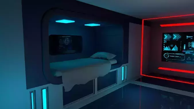 Sci Fi Bedroom 3D model