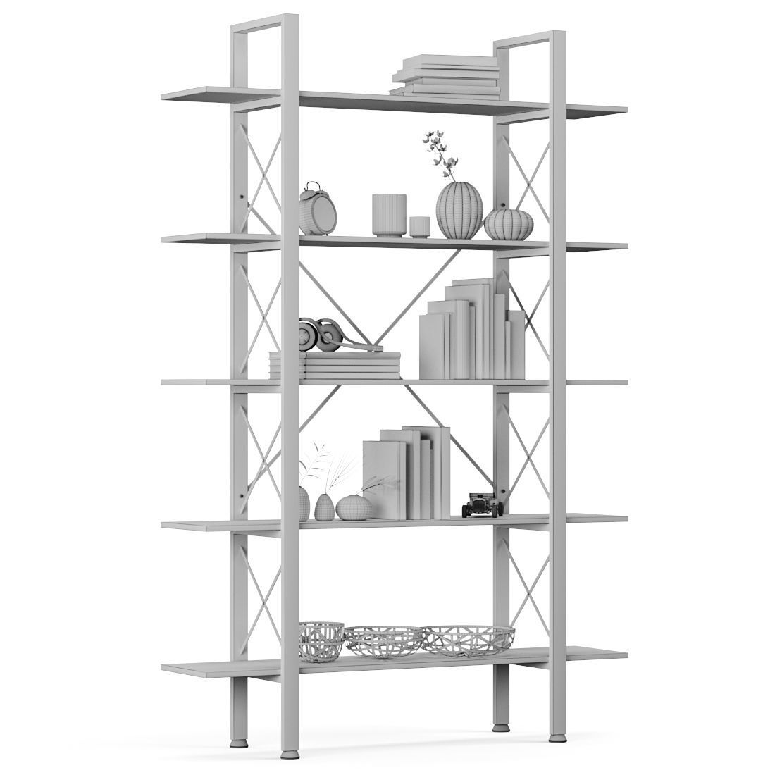 ITAHOME bookshelf 5 tiers 3D model_2
