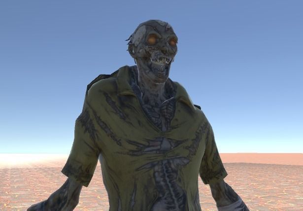 Low-poly zombie in desert Free low-poly 3D model_0