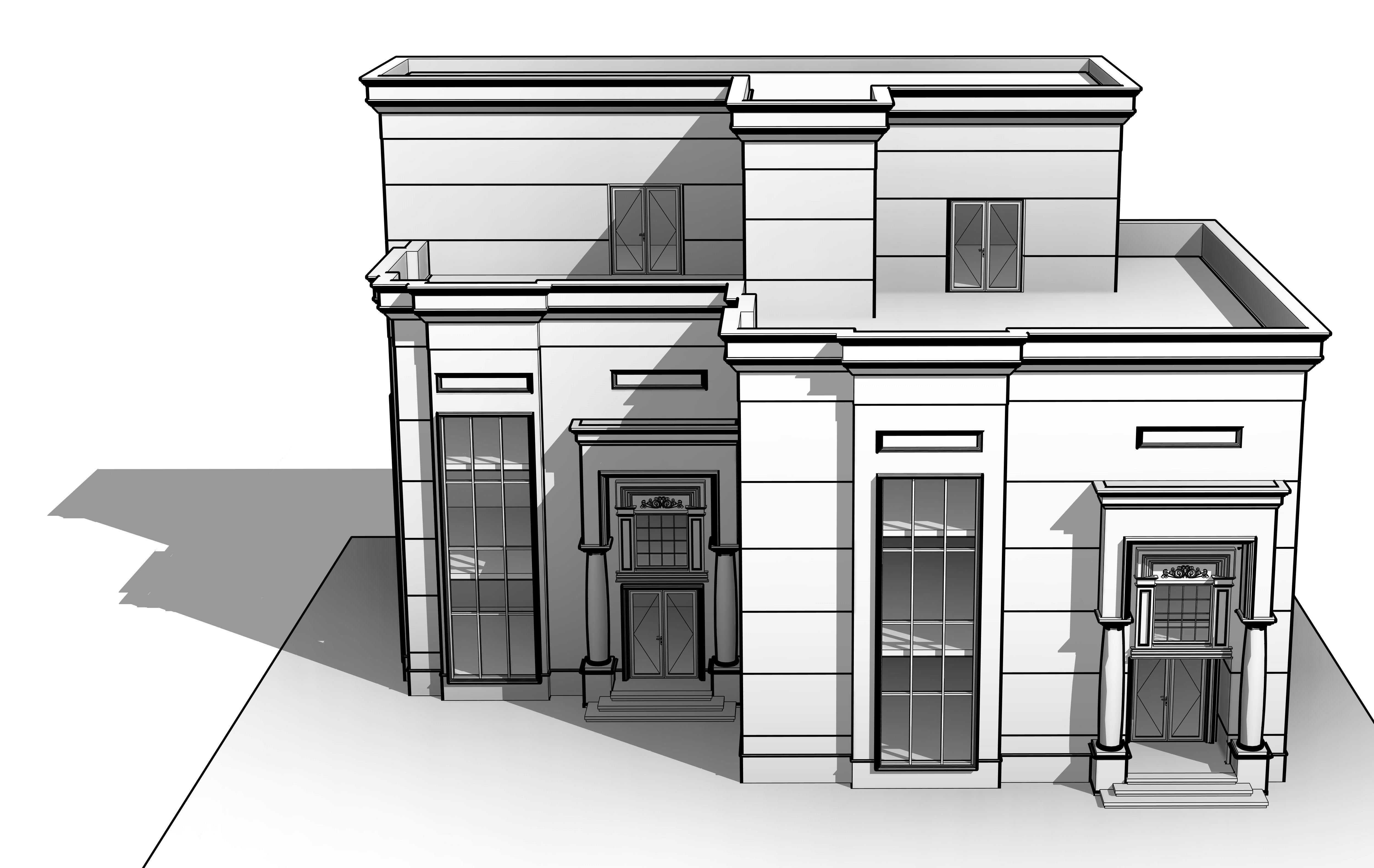 Classic Building  N3 3D model_6